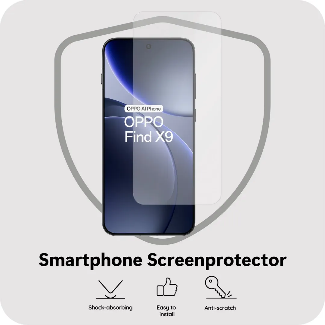 Just in Case Oppo Find X9 Screenprotector - Gehard Glas - afbeelding 6 van 6