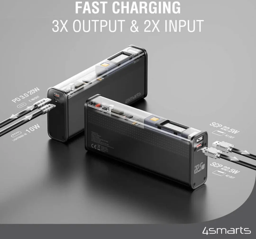 4Smarts Powerbank 18.000mAh 100W PD/QC - Zwart - afbeelding 6 van 6