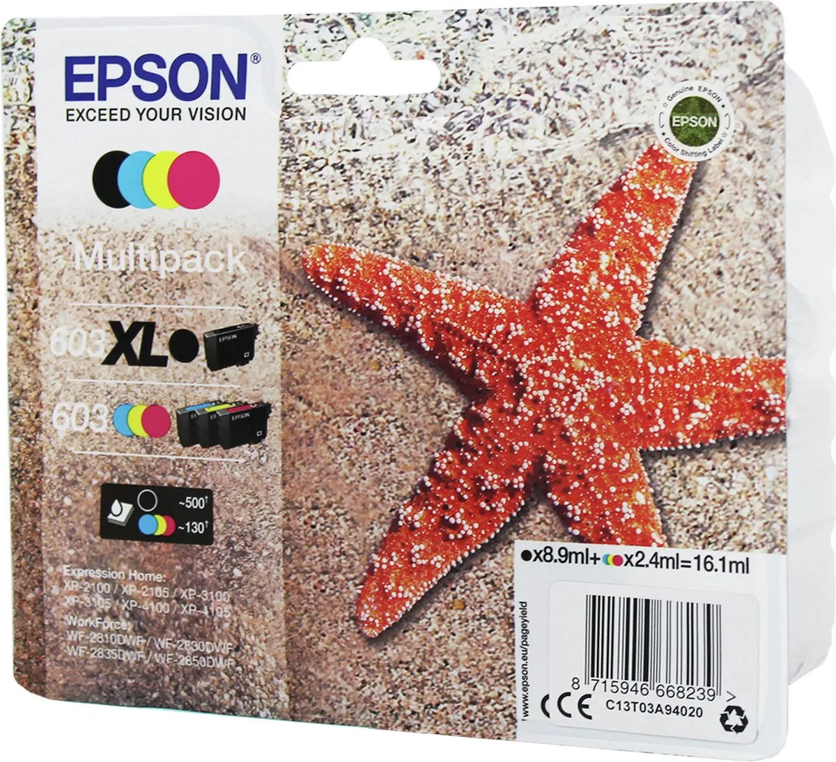 Epson C13T03A94020 XL Cartridge - Zwart