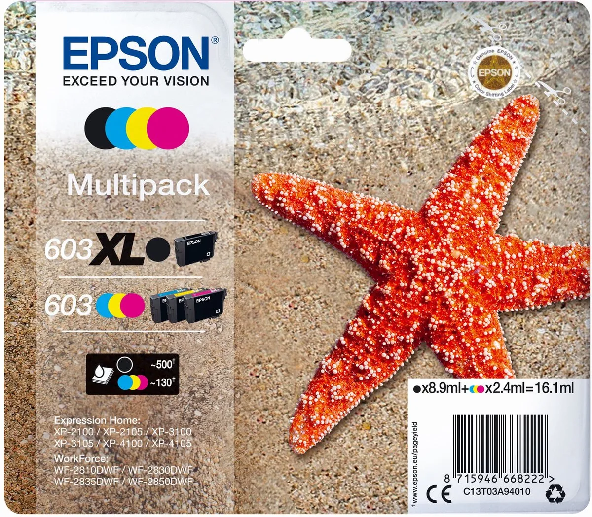Epson C13T03A94020 XL Cartridge - Zwart