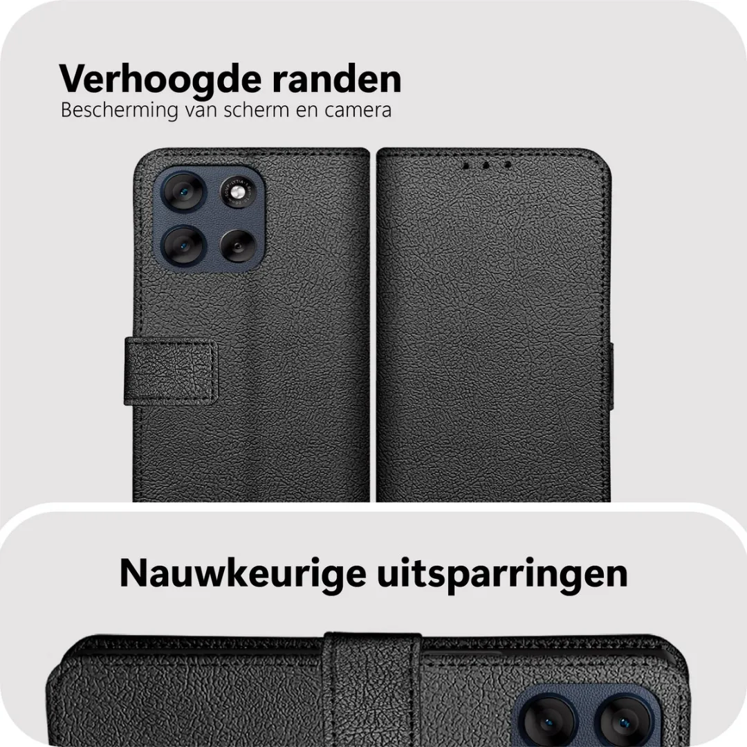 Just in Case Moto G86 Bookcase Classic Hoesje - MMT2767CW1 - Zwart - afbeelding 6 van 6