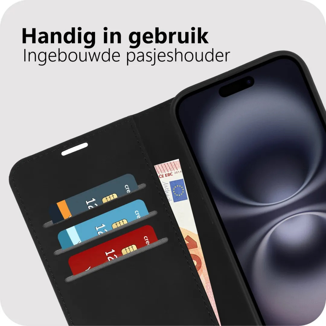 Just in Case iPhone 17 Hoesje MAP2761PW1 - Pasjeshouder 4 Stuks - Zwart