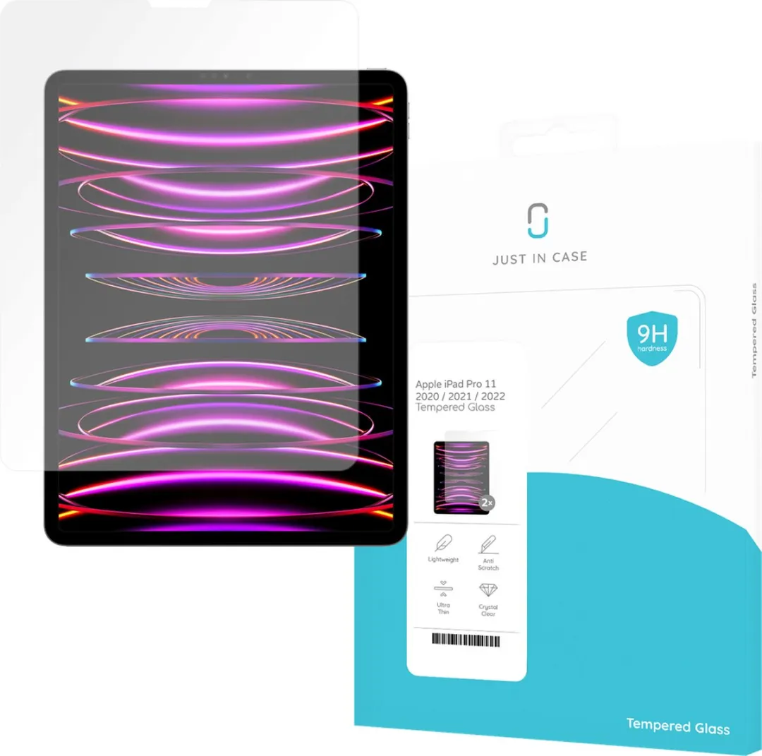 Just in Case iPad Pro 11 Glas Screenprotector 2 Stuks - Transparant