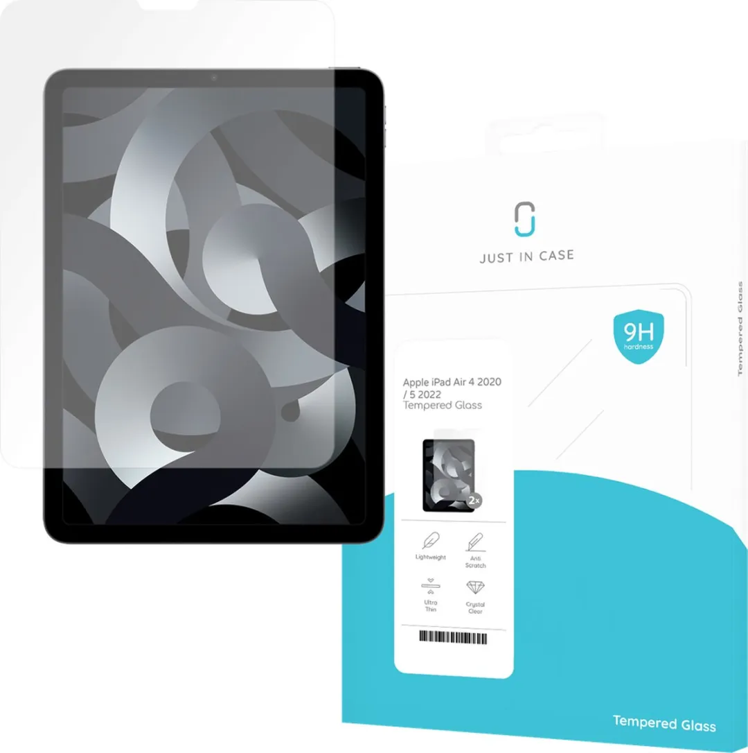 Just in Case Screenprotector iPad Air 4/5 - 2 Stuks - Transparant