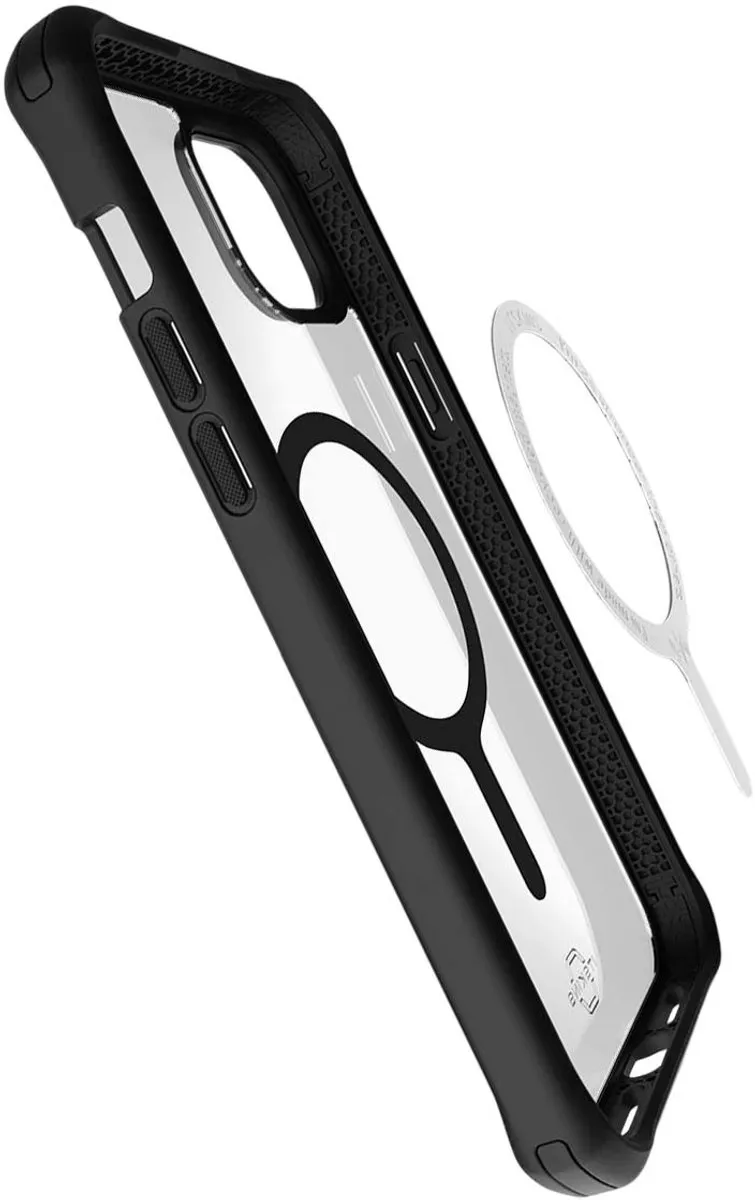 Itskins Hybrid R Sling MagSafe Hoes iPhone 15 - Transparant zwart