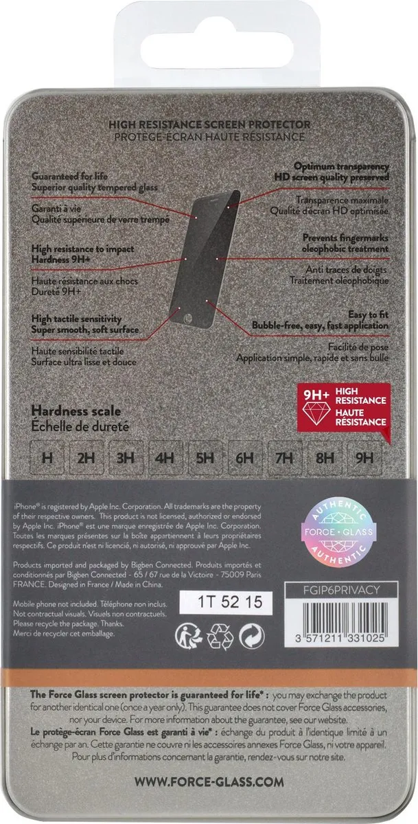 Bigben Force Glass PRIVATE iPhone 6 Schermbeschermer