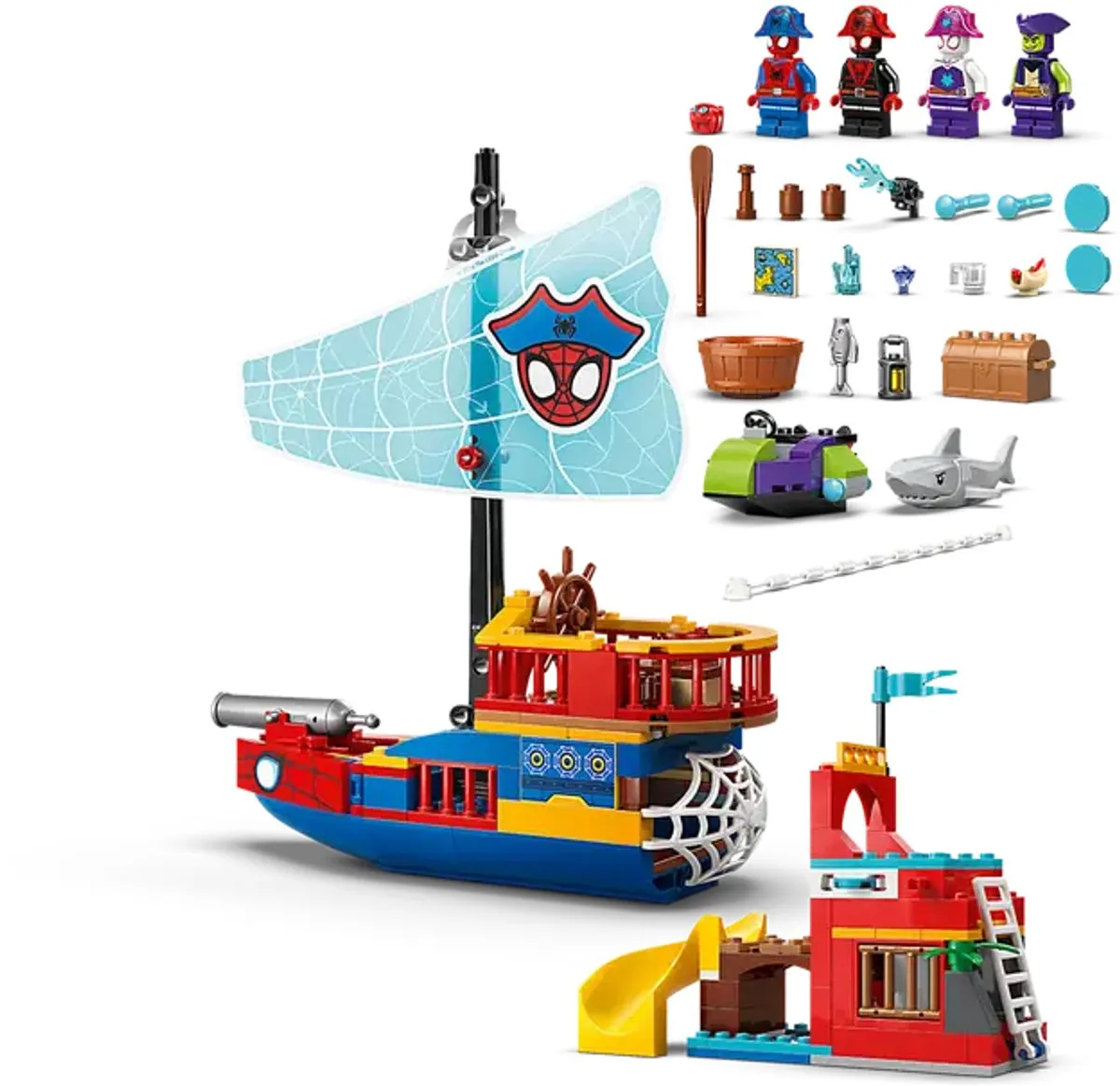 LEGO Spidey Team Piratenschip Bouwset - 4 Minifiguren - Multicolor