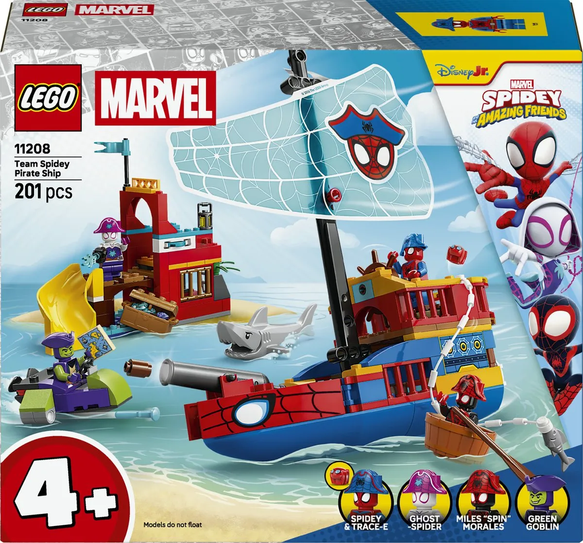 LEGO Spidey Team Piratenschip Bouwset - 4 Minifiguren - Multicolor