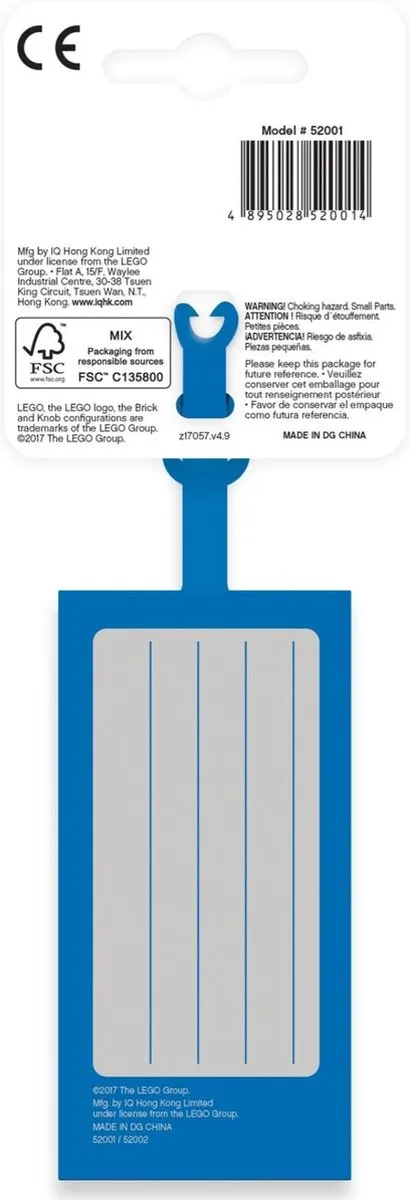 LEGO Bagage Label 2x4 - Blauw