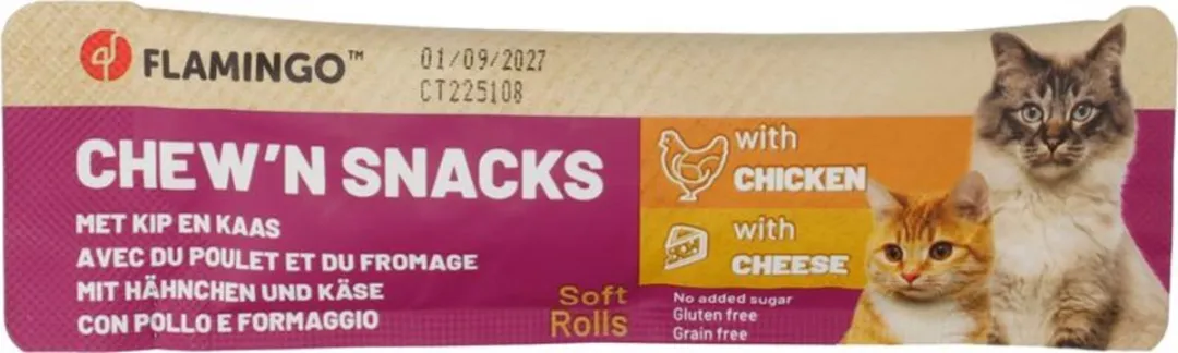 Flamingo Chew'n Snack Rolls Kip & Kaas 10g