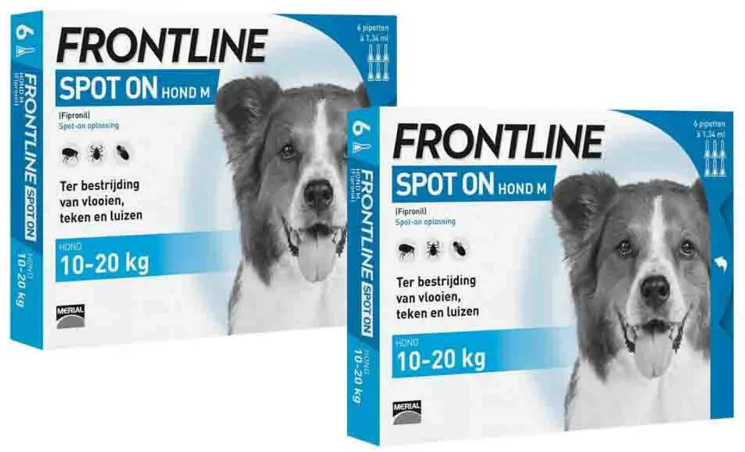 Frontline Spot On Anti Vlooien & Teken Hond M 10-20kg - 2x3 Pipetten