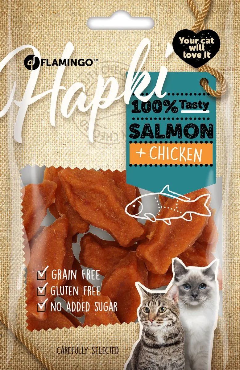 Flamingo Hapki Visjes Zalm & Kip 50g