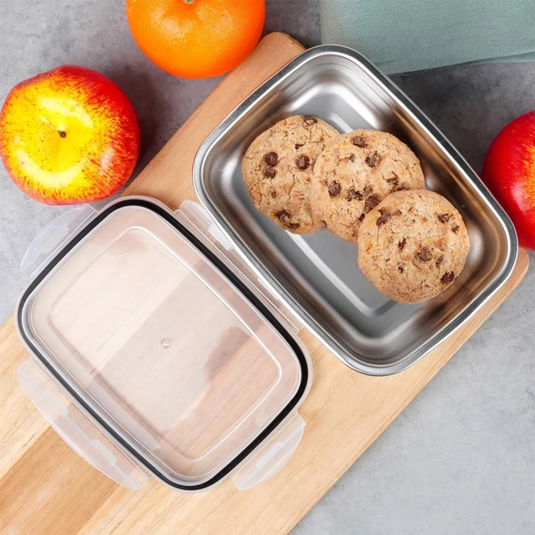 Excellent Houseware RVS Voedselcontainer 700ml - Zwart