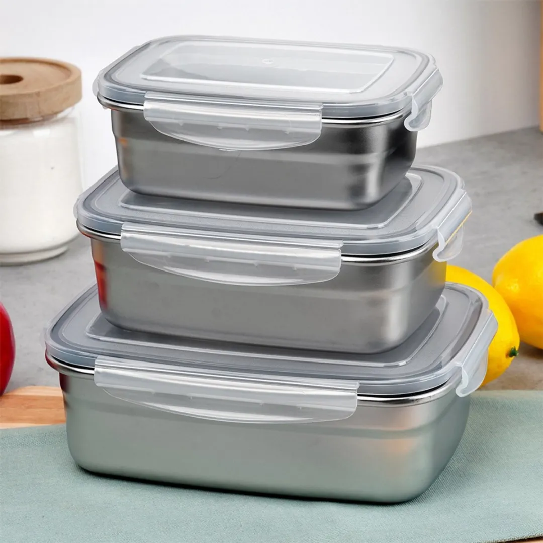 Excellent Houseware RVS Voedselcontainer 700ml - Zwart