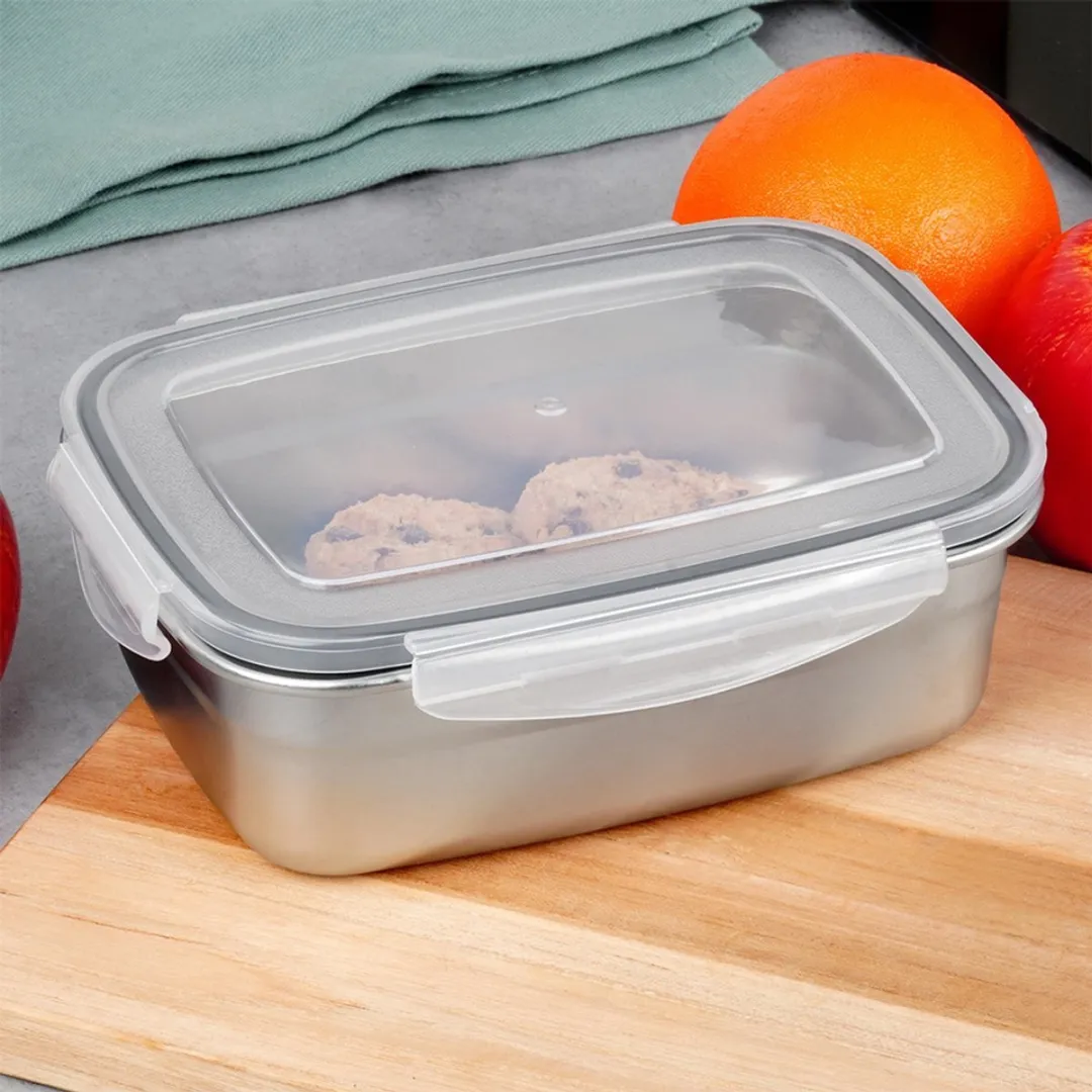 Excellent Houseware RVS Voedselcontainer 700ml - Zwart