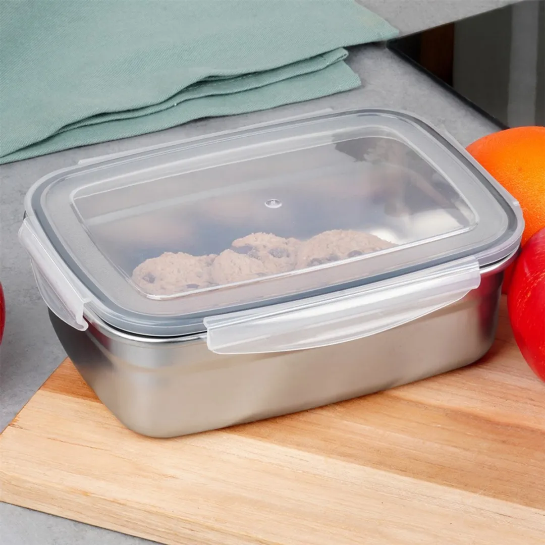 Excellent Houseware Voedselcontainer Roestvrij Staal 500ml - Zwart