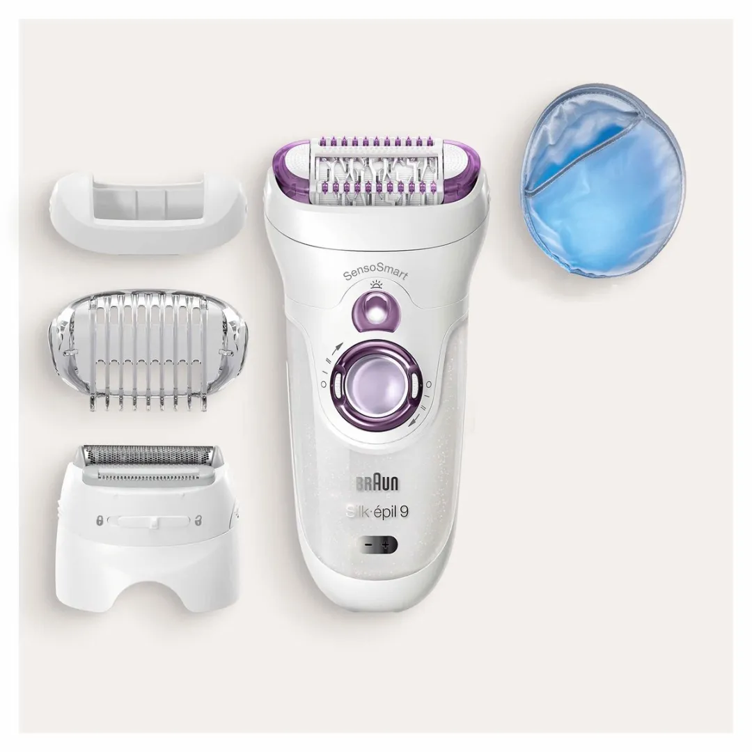 Braun Silk-épil 9 9-710 Ontharingsapparaat - 3 Opzetstukken - Wit/Paars