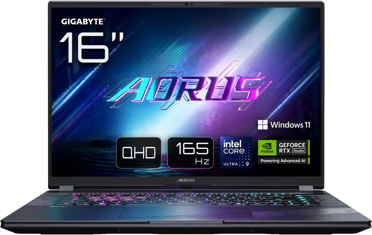 GIGABYTE AORUS ELITE 16 BWHC3EEC65SP - Gaming Laptop - 16 inch - RTX 5070 - Core Ultra 9 275HX - 32GB/2TB - 165 Hz
