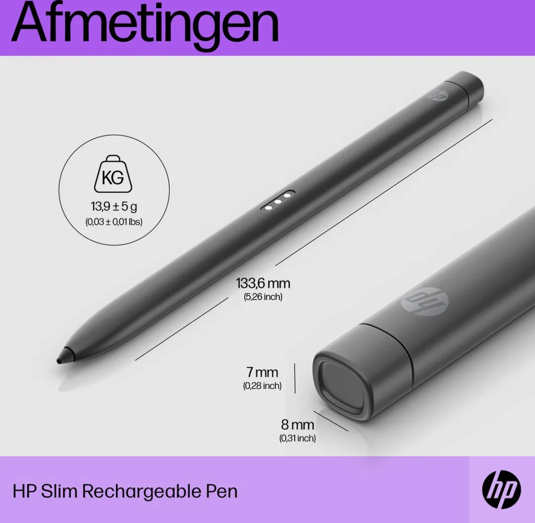HP Slanke Oplaadbare Digitale Pen 630W7AA#AC3 - Zwart