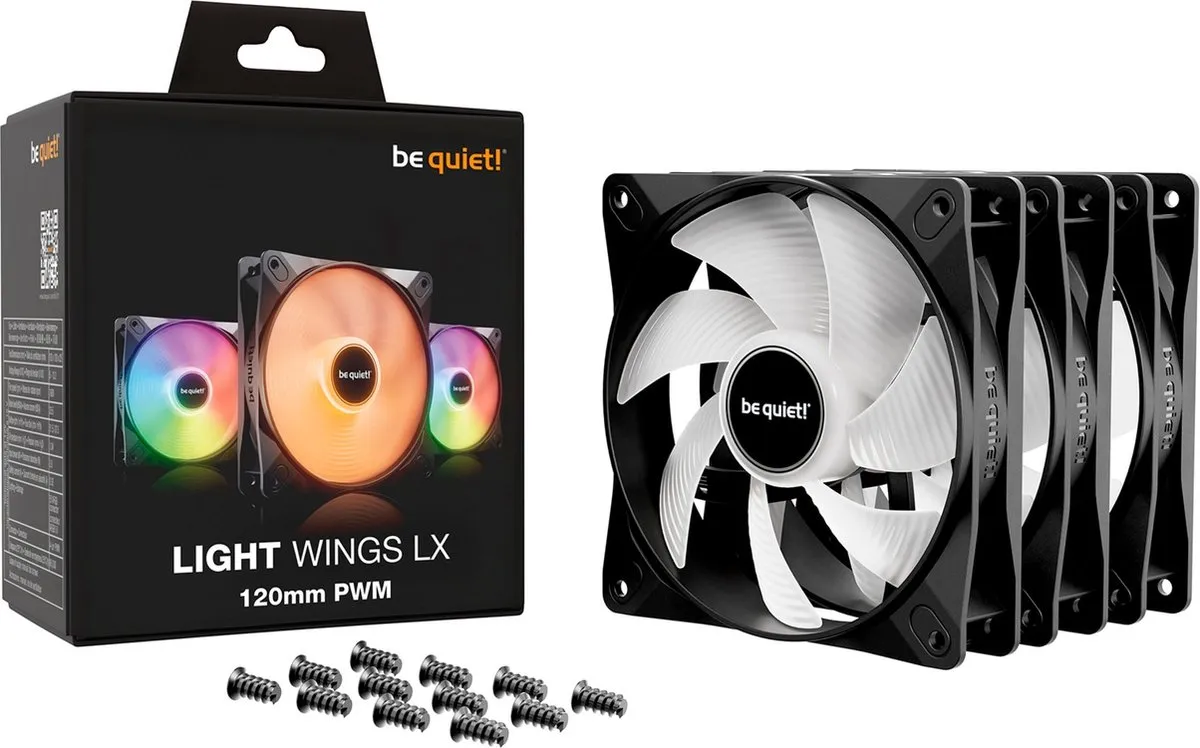be quiet! Light Wings LX BL121 Ventilatorhuis 3-pack 120mm - Zwart