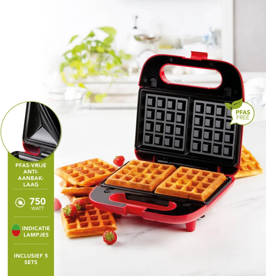 Domo DO9242W Snackmaker 5-in-1 - 750W - Rood