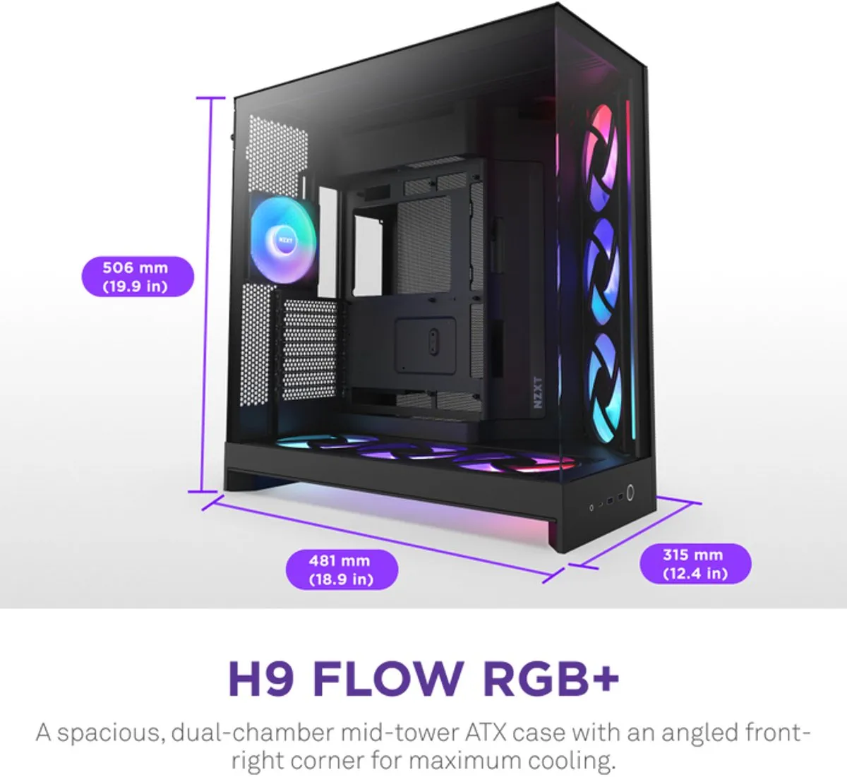 NZXT H9 Flow RGB+ 2025 - Black