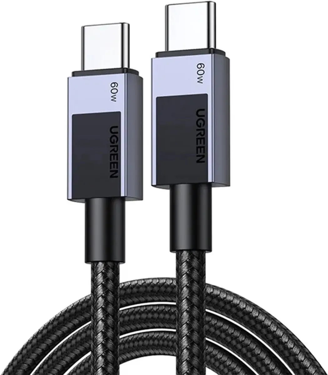 Ugreen L524 USB-C Naar USB-C Kabel 60W PD 0,5m - Grijs