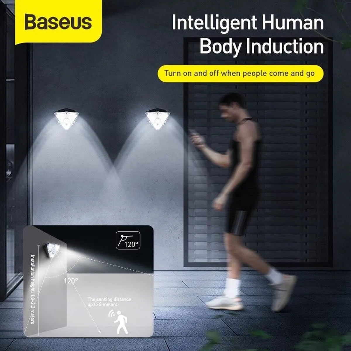 Baseus Grondspot LED Zonne-Lamp 1.2W - Transparant - afbeelding 6 van 6