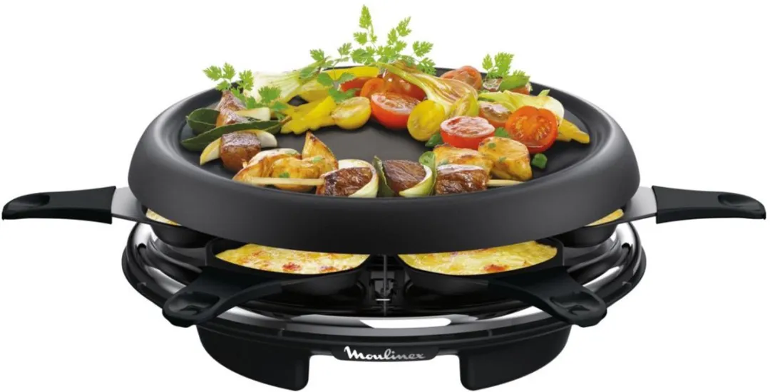 Moulinex RE151812 Multifunctionele Raclette 6 Persoon - 700W - Zwart