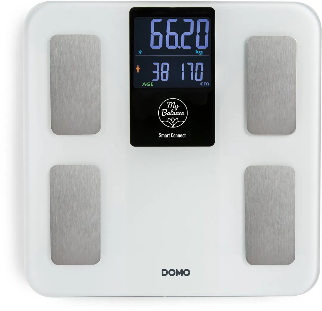 Domo DO9305W Slimme Personenweegschaal - Lichaamsanalyse - Bluetooth - 180 kg - Grijs