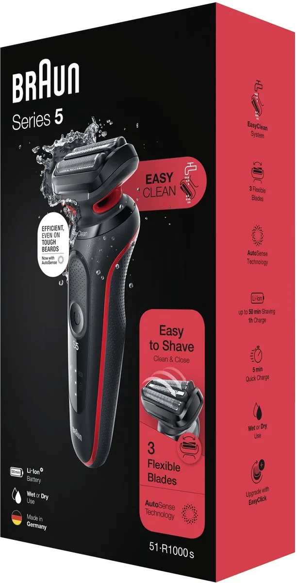 Braun Series 5 51-R1000s Scheerapparaat - Rood