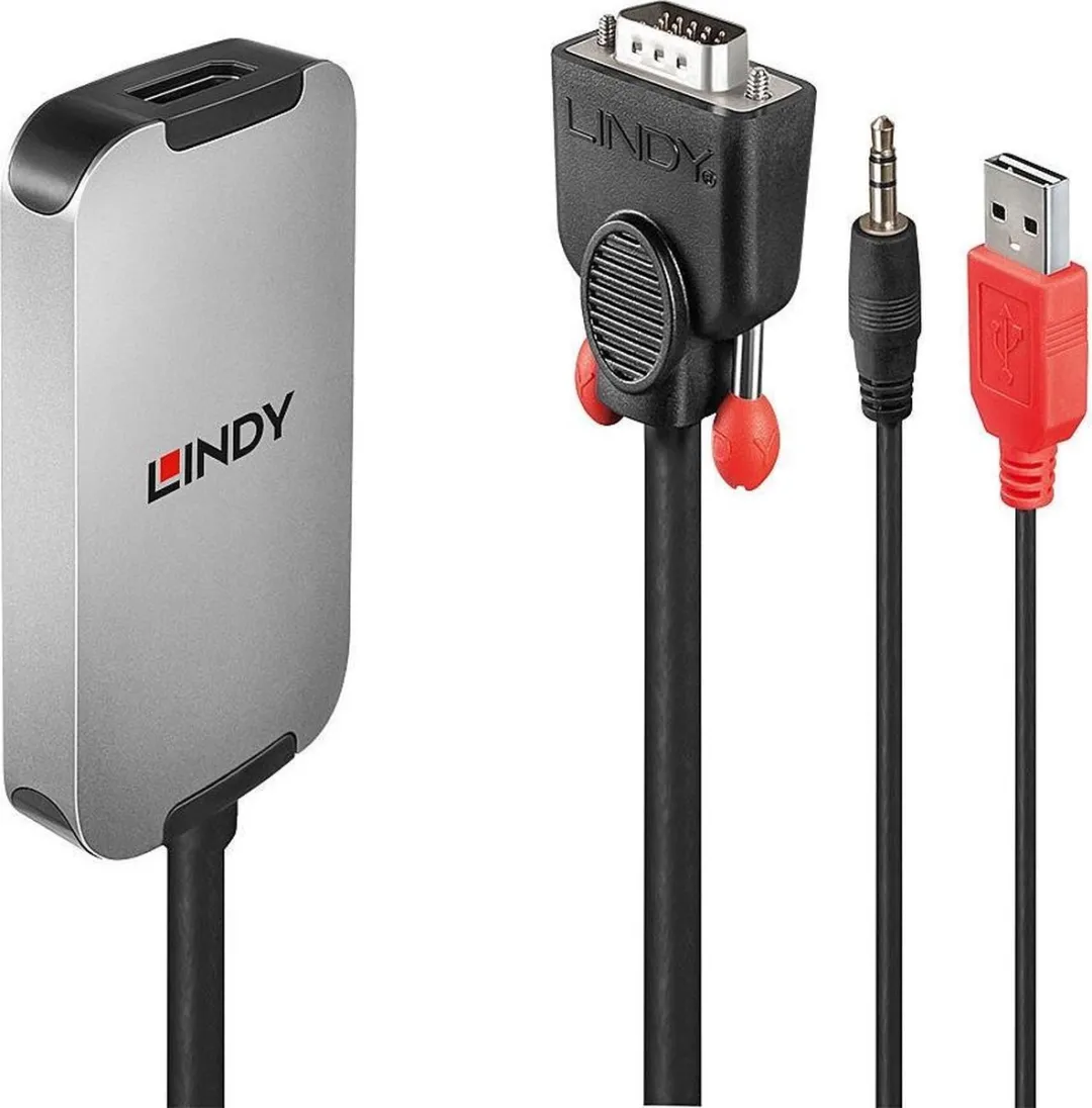 Lindy AV Converter 38296 Jackplug/USB/VGA naar DisplayPort