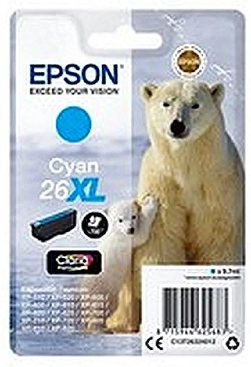 Epson 26XL Cyaan Inktcartridge C13T26324010 - 700 Pagina's