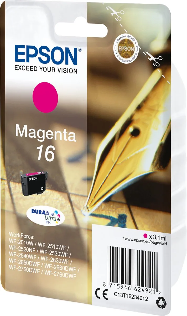 Epson C13T16234022 Magenta Inktcartridge - 165 pagina's