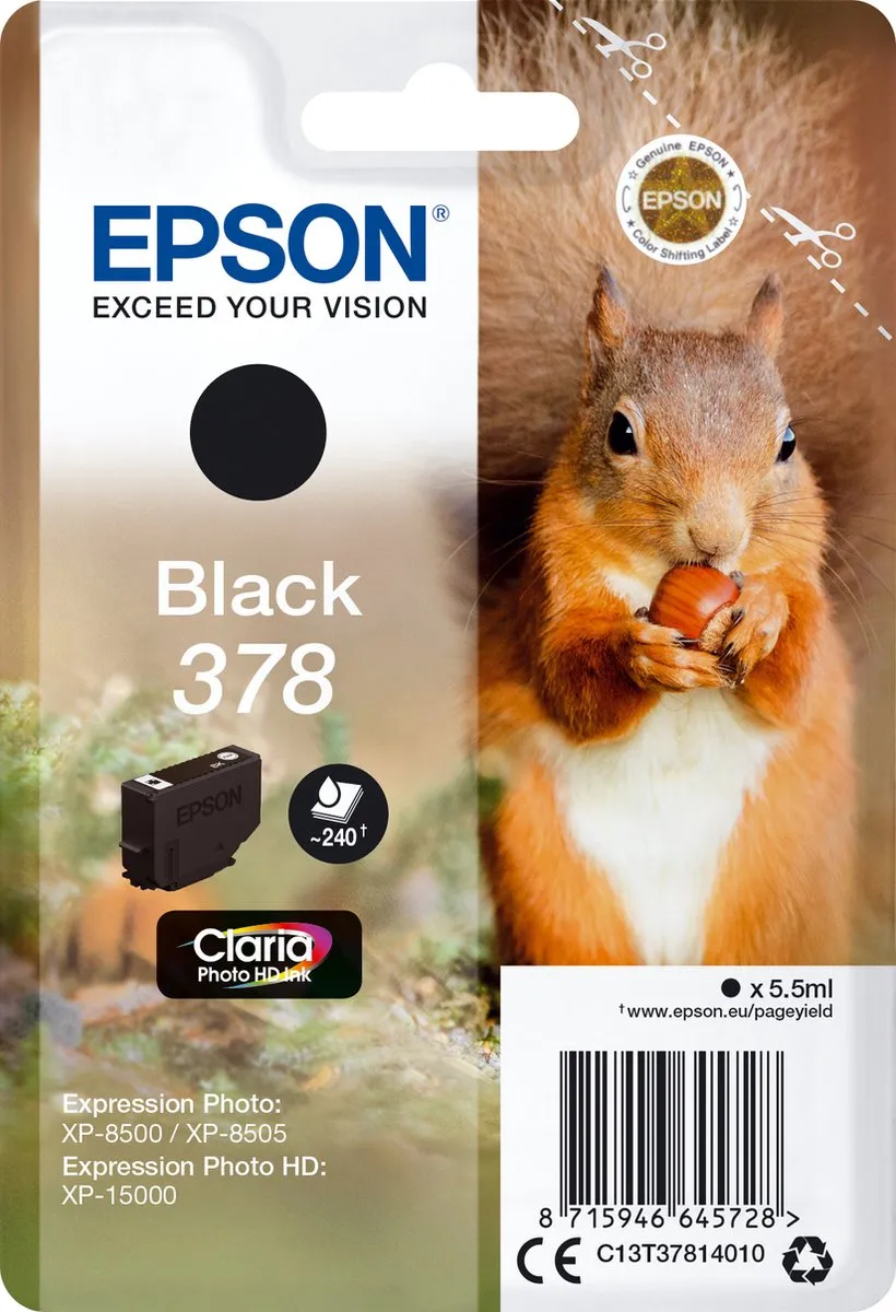 Epson Claria Photo HD C13T37814020 Inktcartridge - Zwart