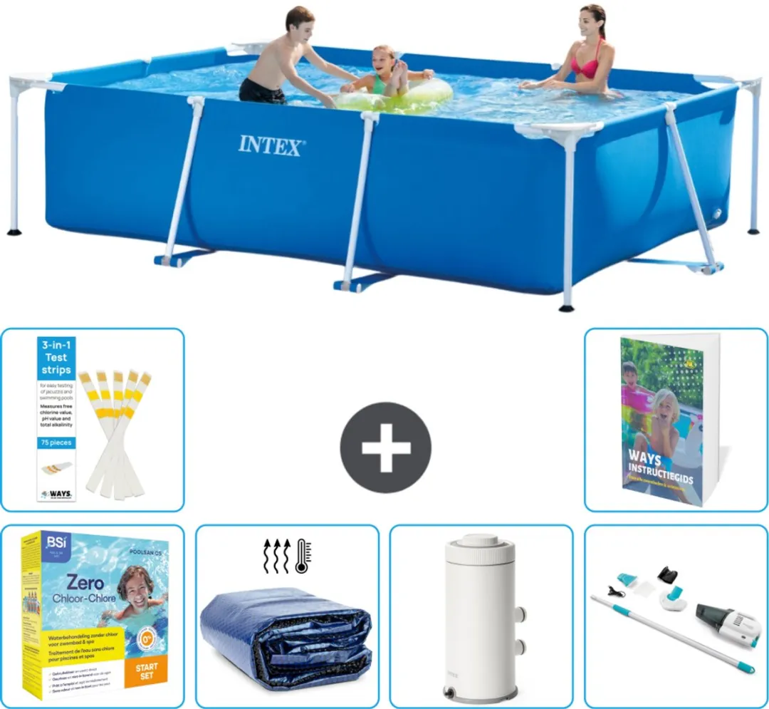 Intex Rechthoekig Frame Zwembad 300x200x75cm Blauw