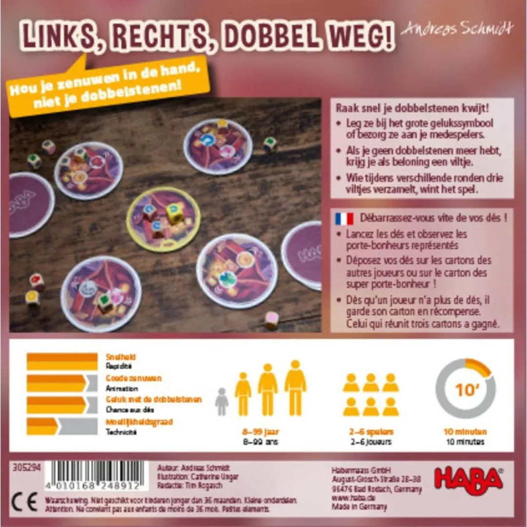 Haba Spel Links Rechts Dobbel Weg 305294 - 1-4 Spelers
