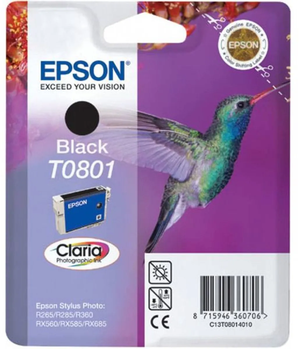 Epson T0801 Inktcartridge Zwart - 330 pagina's