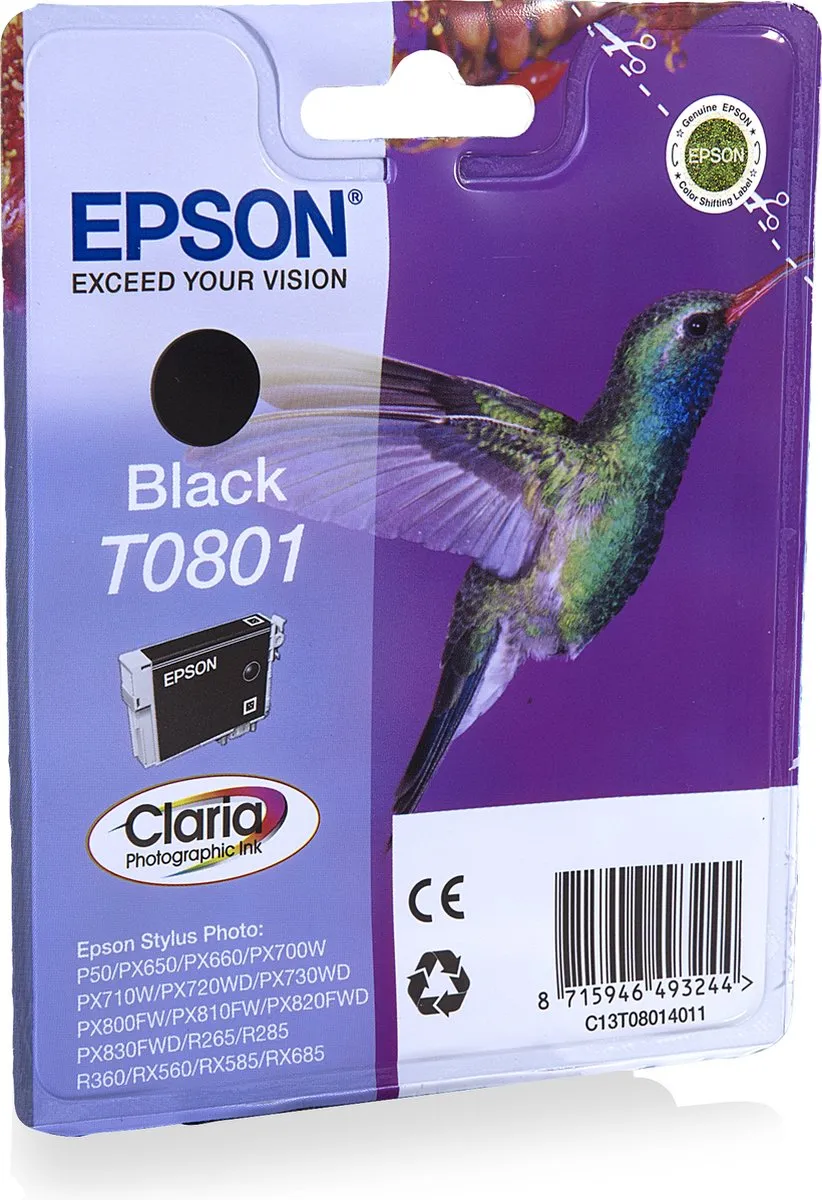 Epson T0801 Inktcartridge Zwart - 330 pagina's