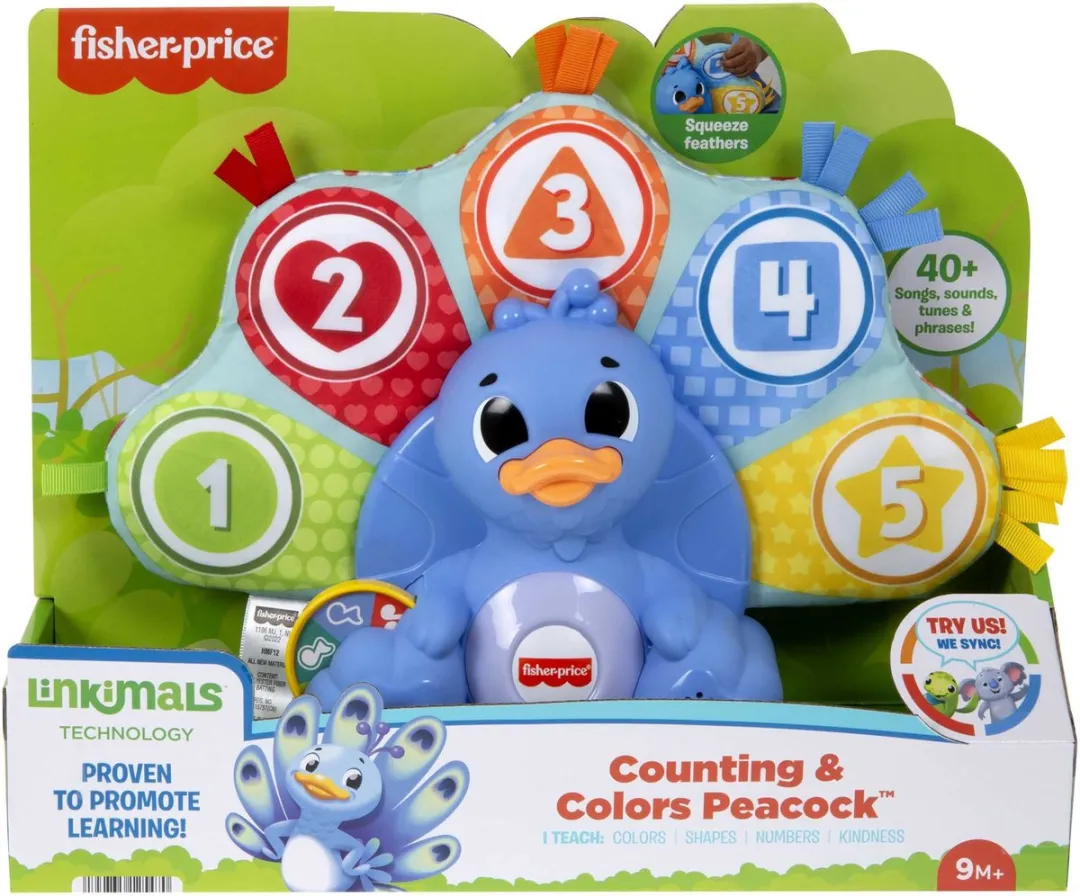 Fisher-Price Linkimals Tellen en Kleuren Pauw - Educatief Speelgoed MPN 0194735146376 - Meerkleurig