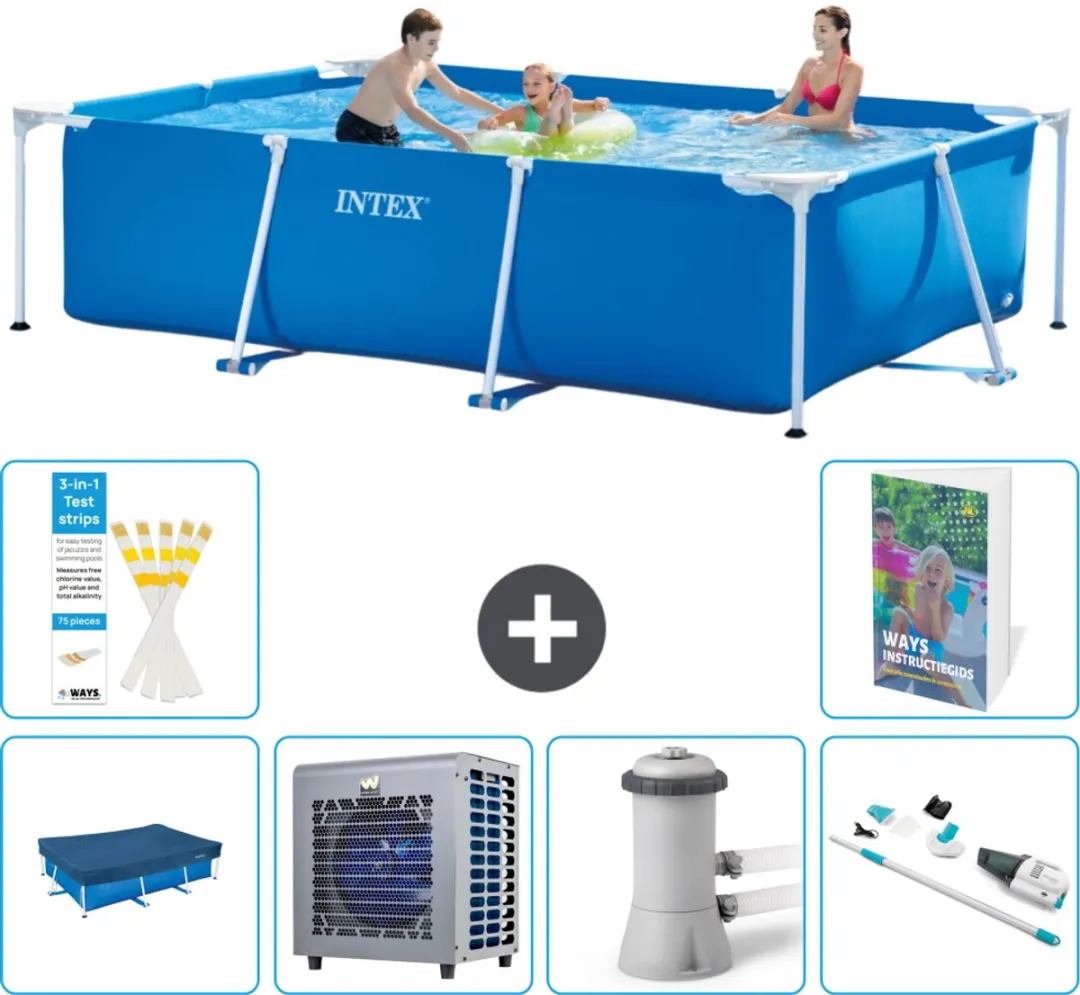 Intex Rechthoekig Frame Zwembad 300x200x75cm - Blauw - 7-delig