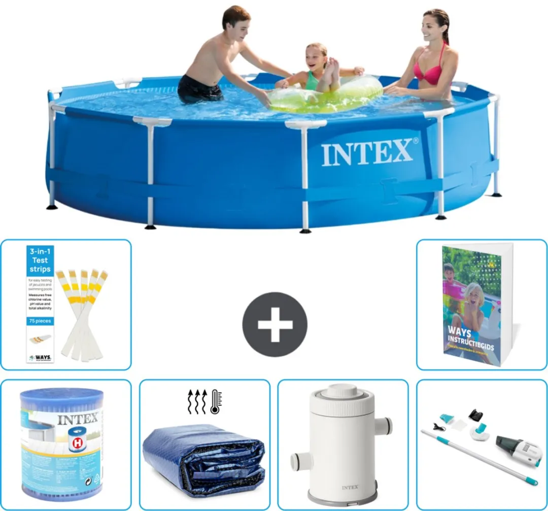 Intex 28200NP-Blauw Rond Frame Zwembad 305x76cm - Blauw - 7-delig - afbeelding 2 van 6