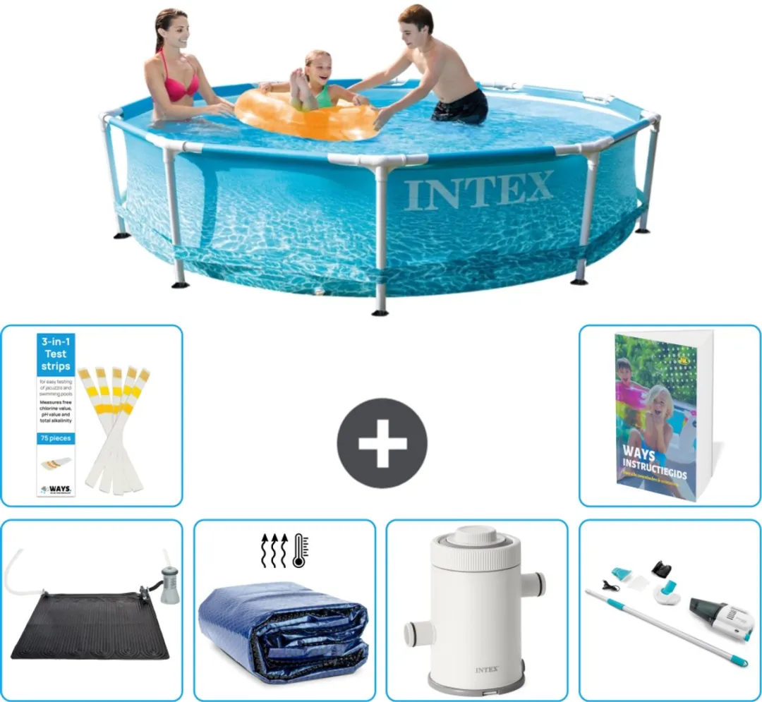 Intex 28206NP-Blauw Rond Frame Zwembad 305x76cm - 4485L - 7-delig