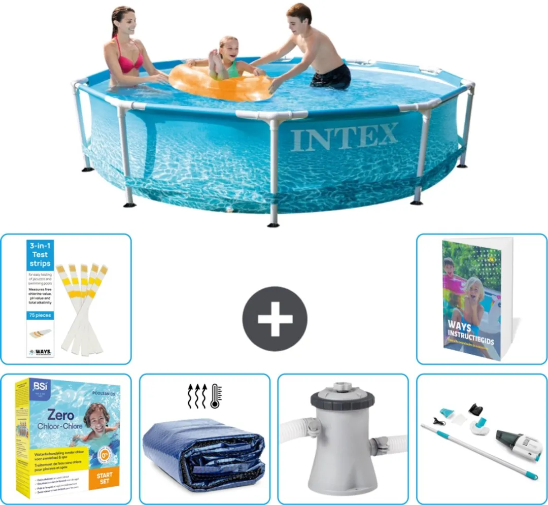 Intex 28206NP-Blauw Rond Frame Zwembad 305x76cm - Blauw