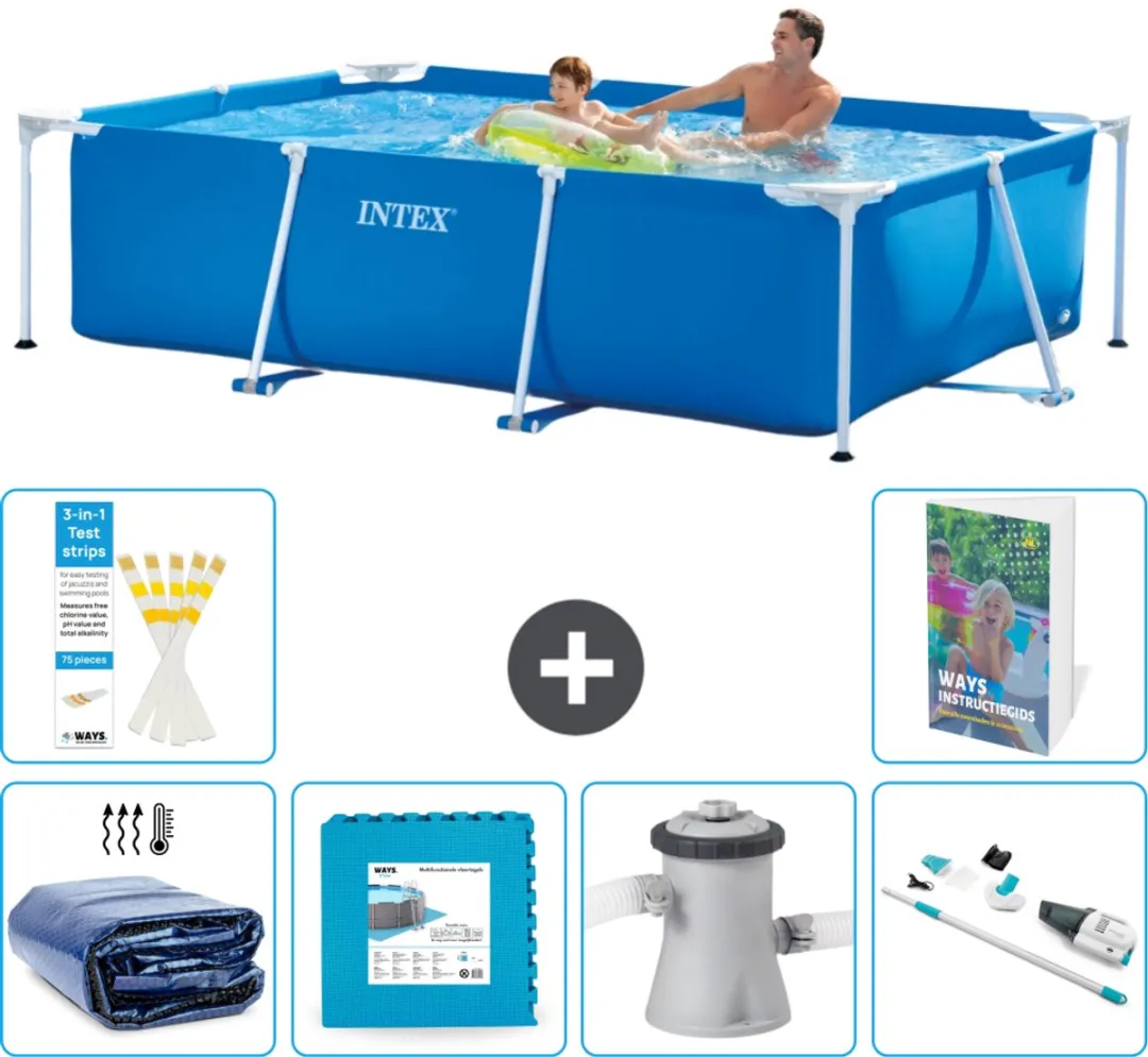 Intex Rechthoekig Frame Zwembad 260x160cm - Blauw - 2282L
