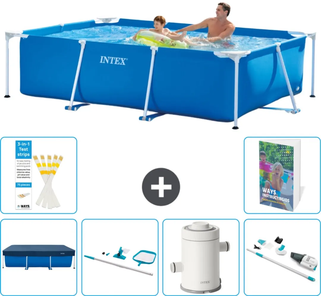 Intex Rechthoekig Frame Zwembad 260x160cm Blauw
