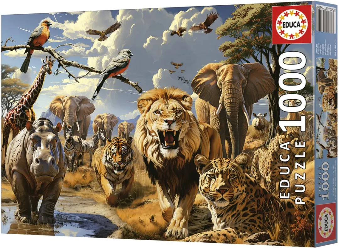 Educa Puzzel 1000 Stuks Wilde Dieren - Multicolor