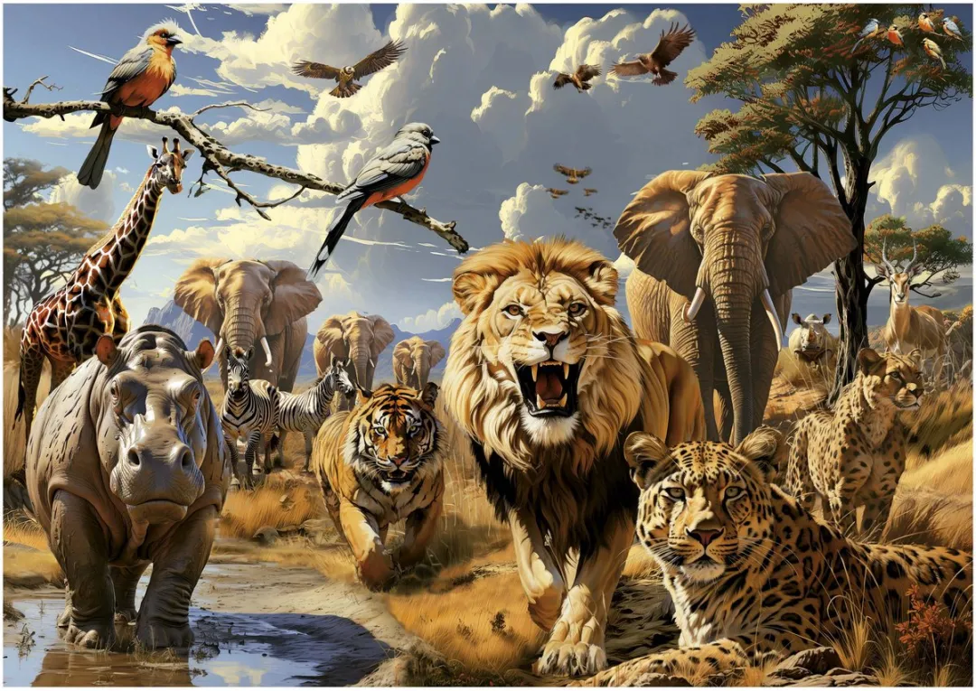 Educa Puzzel 1000 Stuks Wilde Dieren - Multicolor