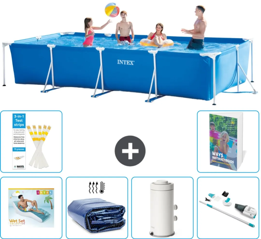 Intex Rechthoekig Frame Zwembad 450x220cm Blauw