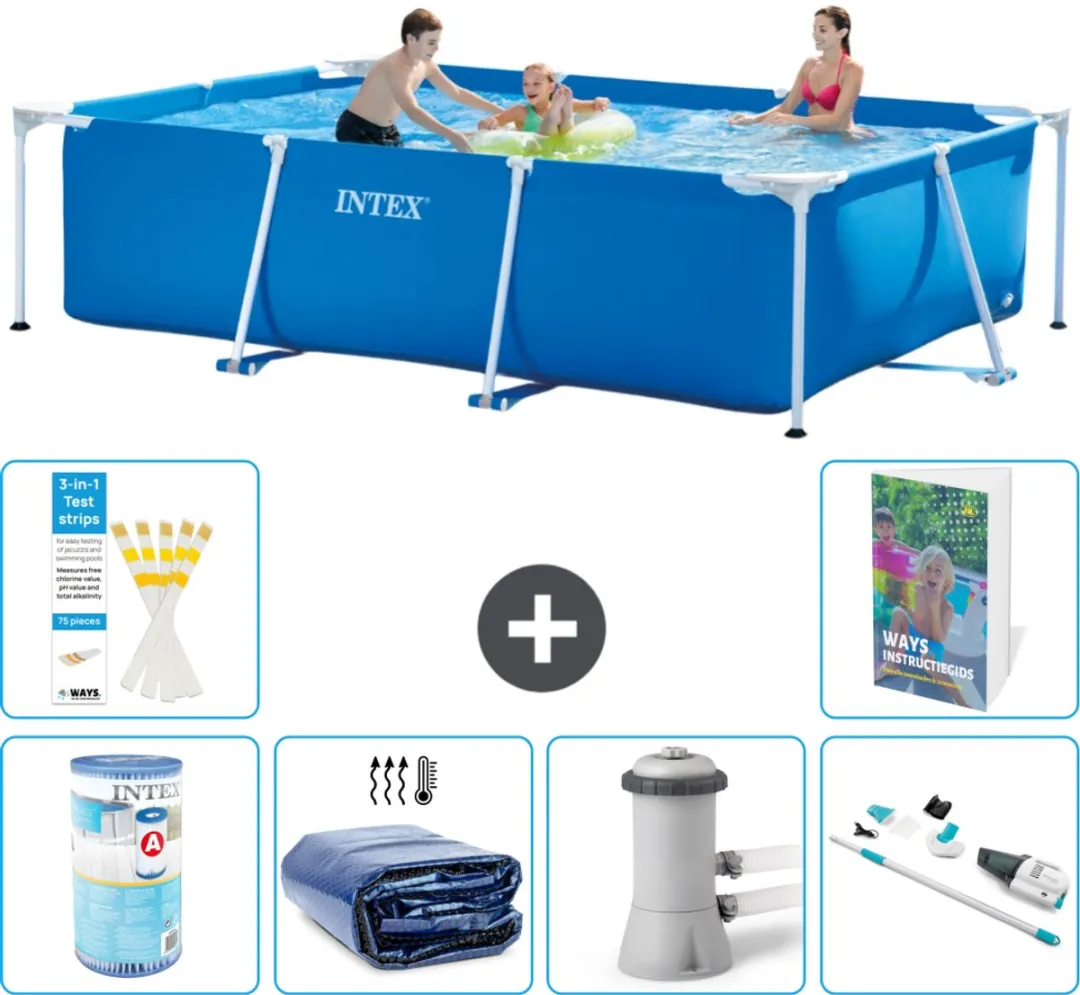 Intex Frame Zwembad 300x200x75cm Blauw - 7-delig